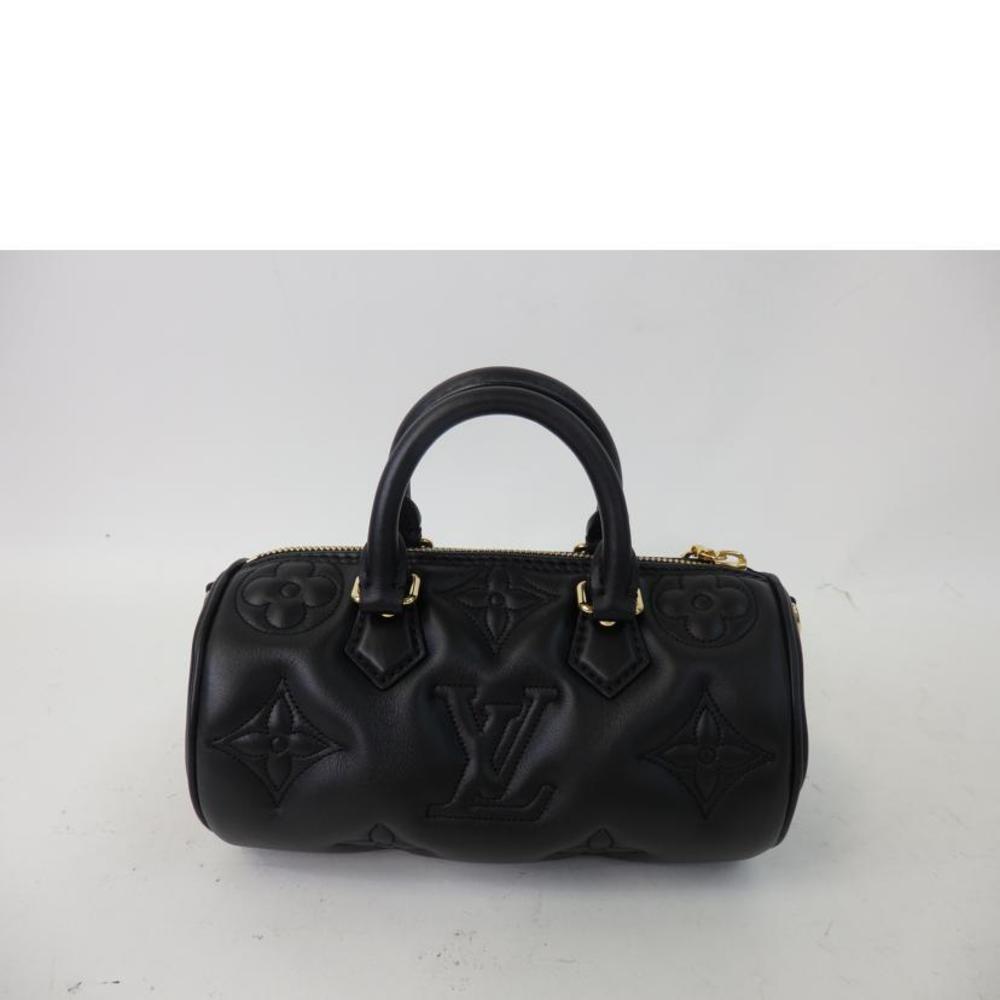 Louis Vuitton Black Glam Bubble Handbag Papillon Leather BB